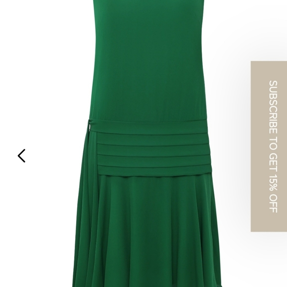 Babeyond Green Vintage Irregular Ribbon Pleated Day Dress BNWT Size 18 - Picture 8 of 8